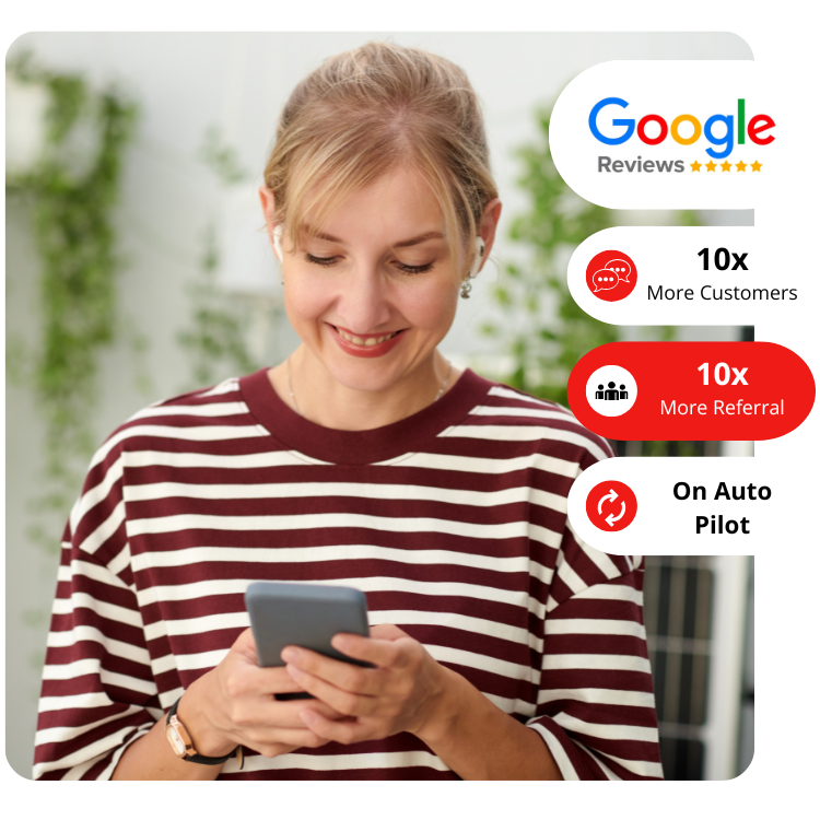 More Customer Review business owner seeing new 5 star reviews for their business.