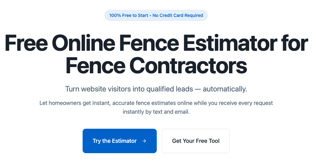 Lead generation tool for fence contractors